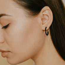 Load image into Gallery viewer, Geode Earring Hoops - Midnight Blue
