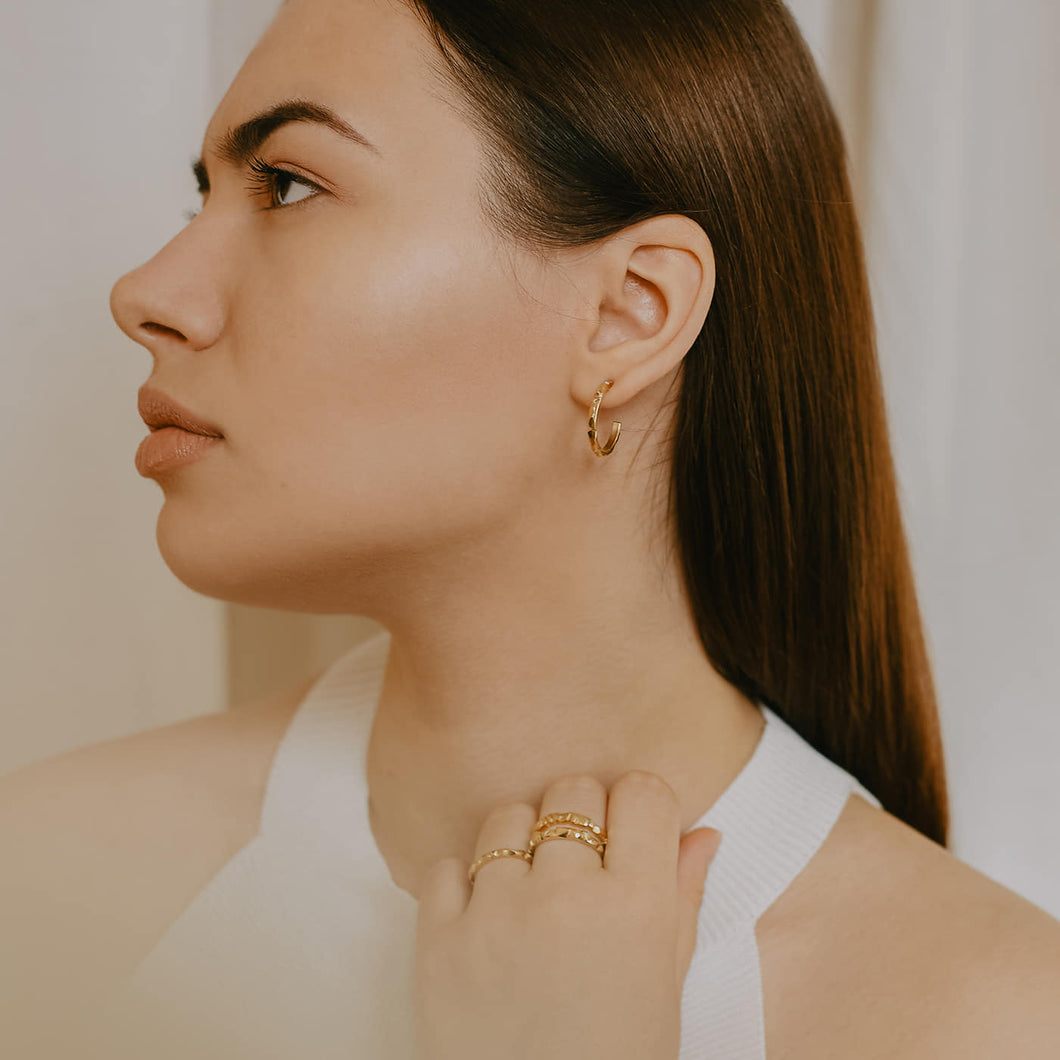 Double Geode Band - Yellow Gold