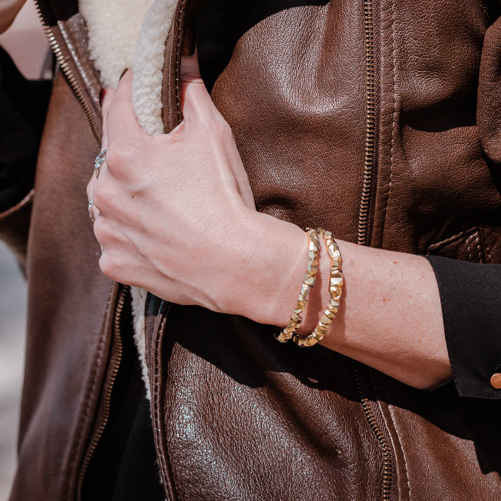 Rose Gold Geode Bangle