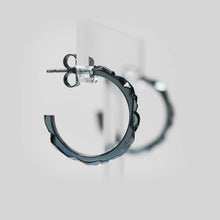 Load image into Gallery viewer, Geode Earring Hoops - Midnight Blue
